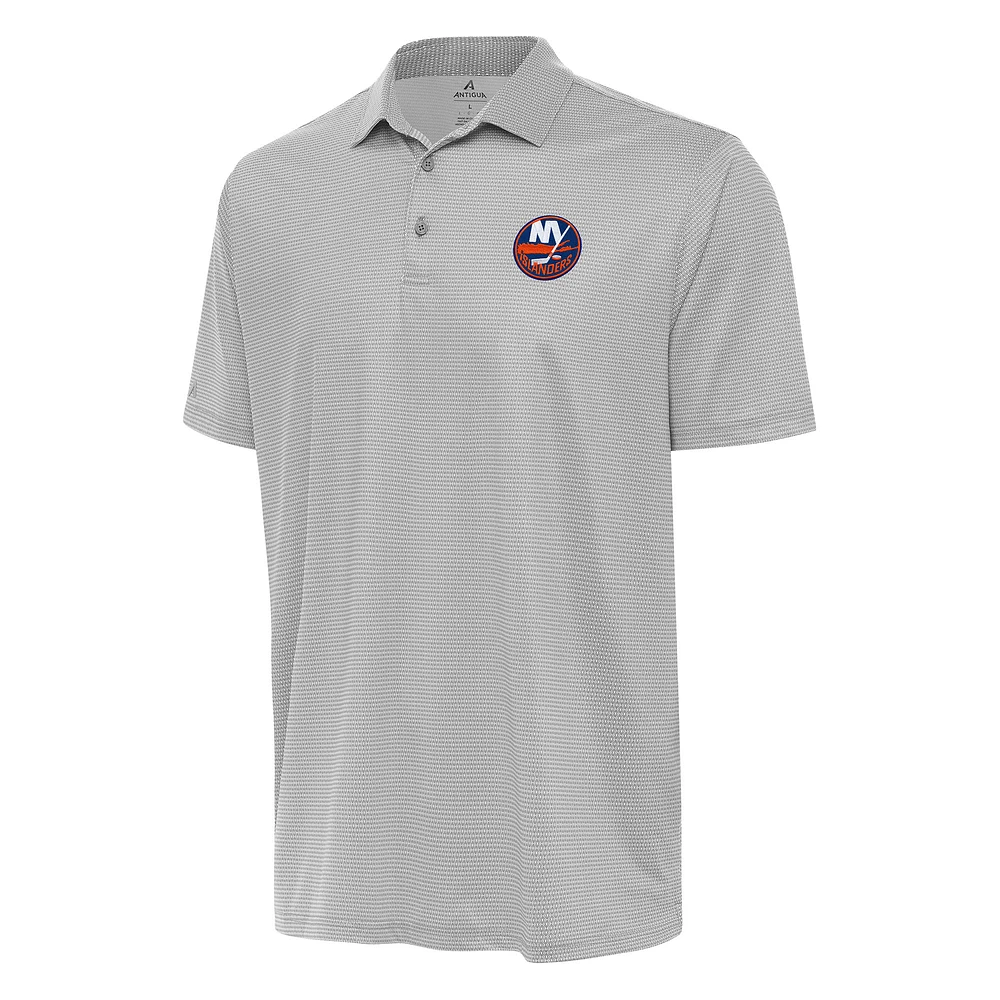 Men's Antigua Gray/White New York Islanders Rings Polo