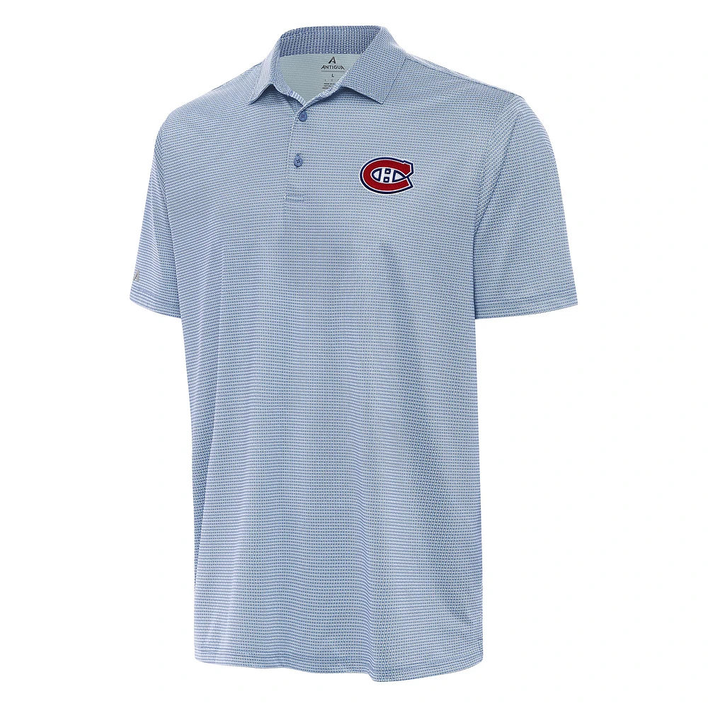Men's Antigua Heather Aqua/White Montreal Canadiens Rings Polo
