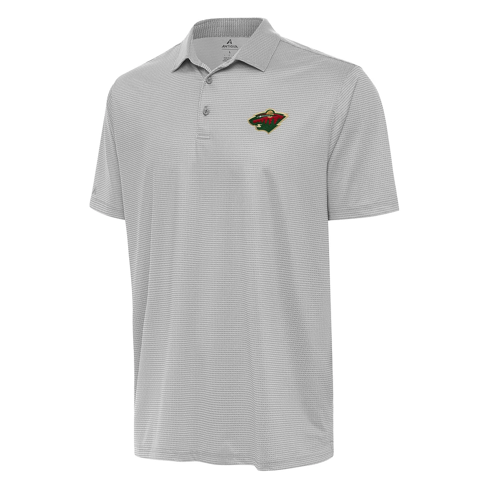 Men's Antigua Gray/White Minnesota Wild Rings Polo