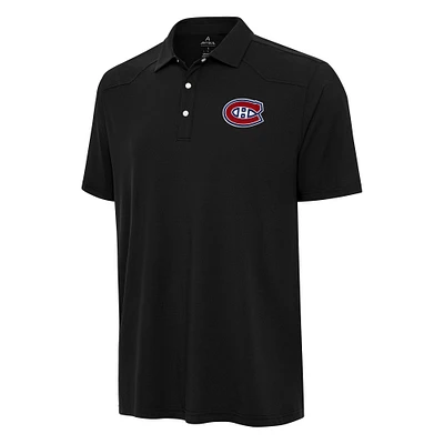 Men's Antigua Black Montreal Canadiens Western Polo