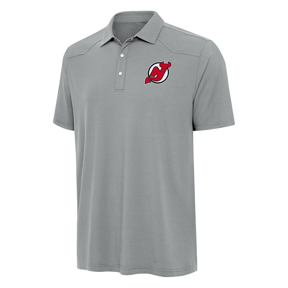 Men's Antigua Gray New Jersey Devils Western Polo