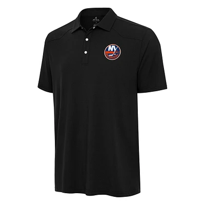 Men's Antigua Black New York Islanders Western Polo