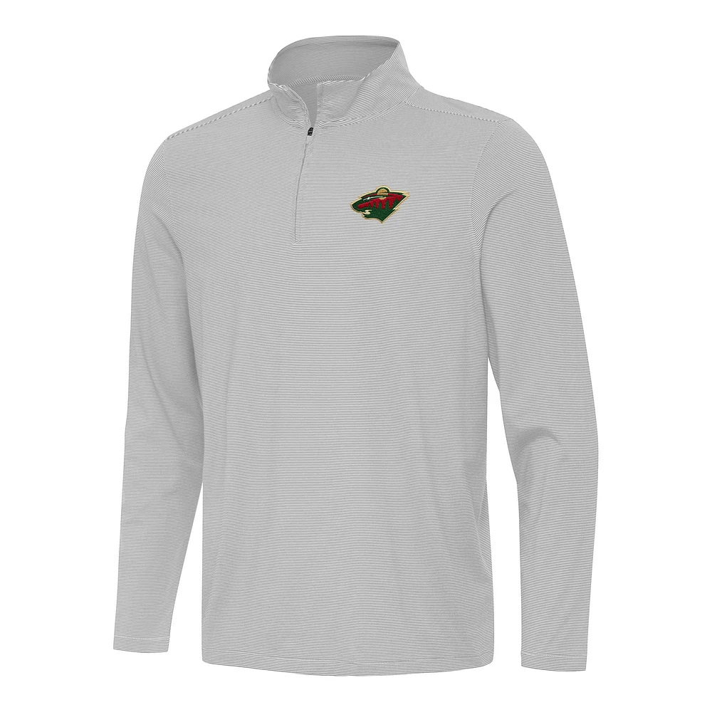 Men's Antigua Minnesota Wild Twine Quarter-Zip Top