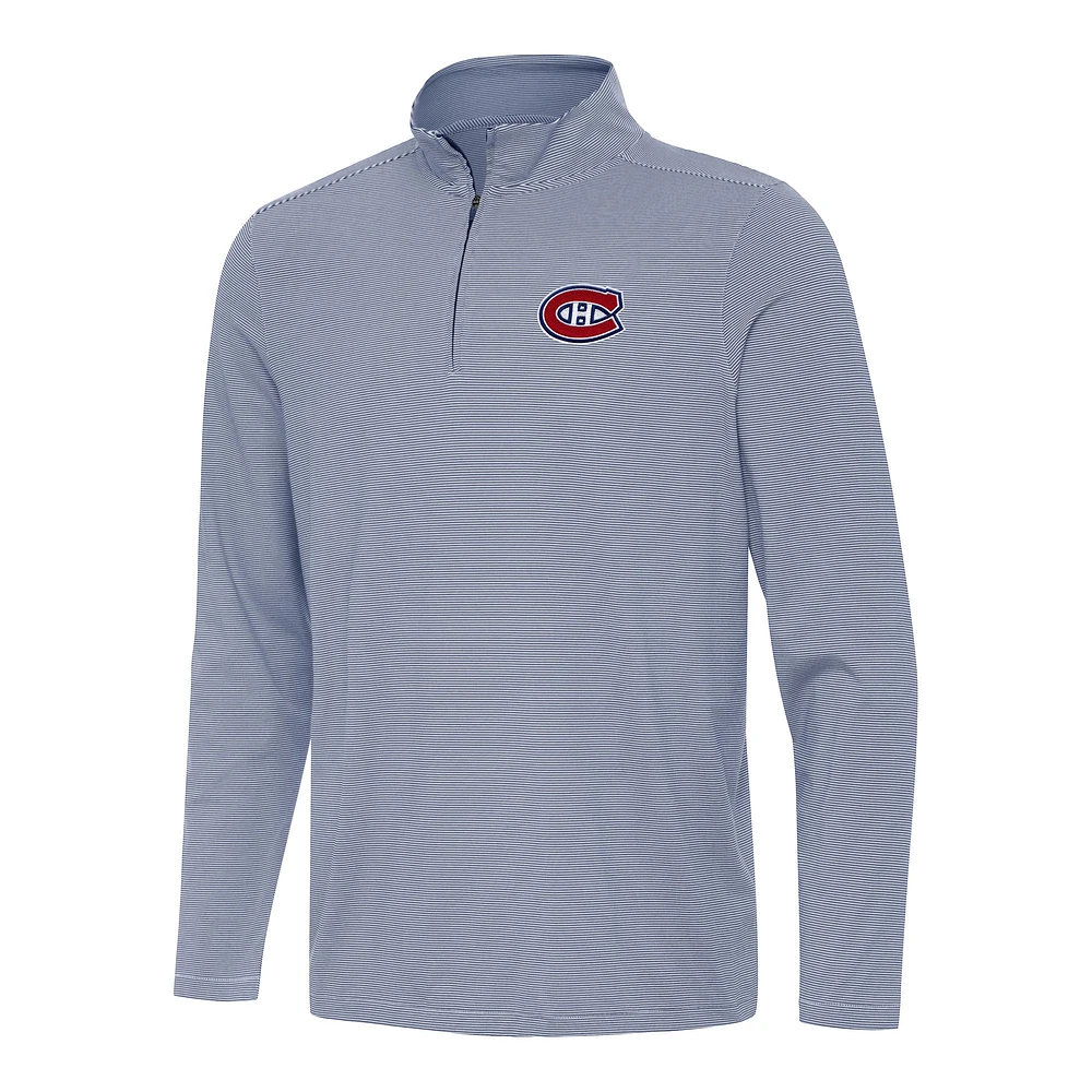 Men's Antigua Navy Montreal Canadiens Twine Quarter-Zip Top