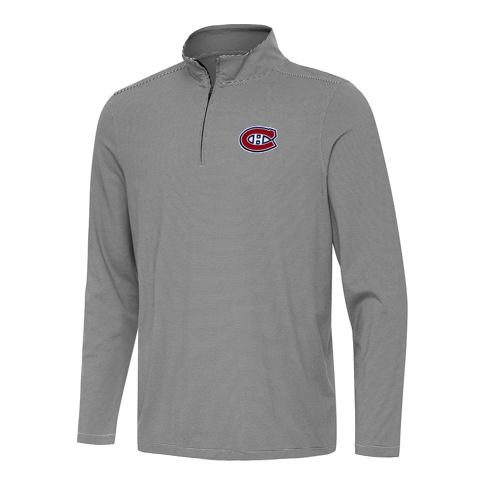 Men's Antigua Black Montreal Canadiens Twine Quarter-Zip Top