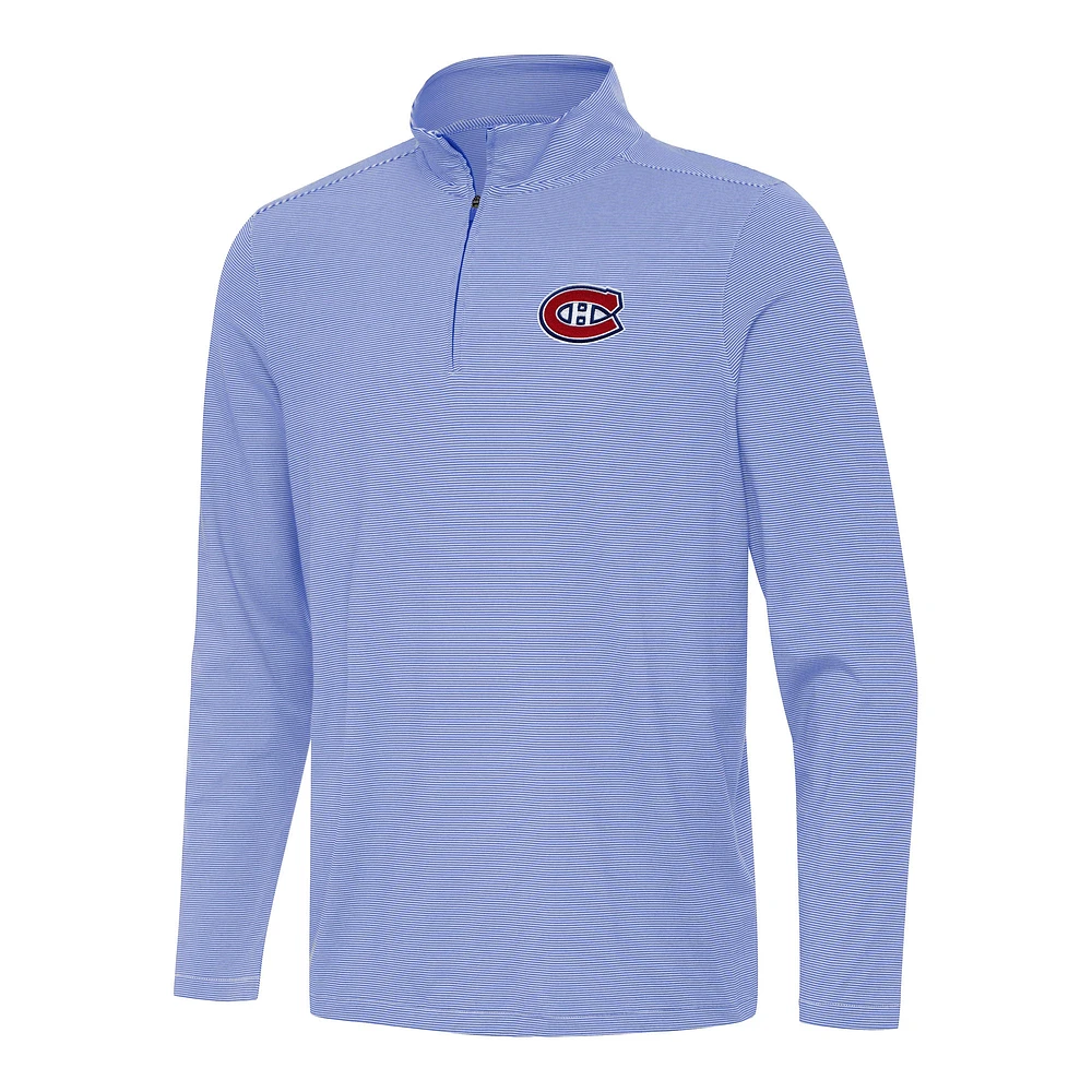 Men's Antigua Royal Montreal Canadiens Twine Quarter-Zip Top