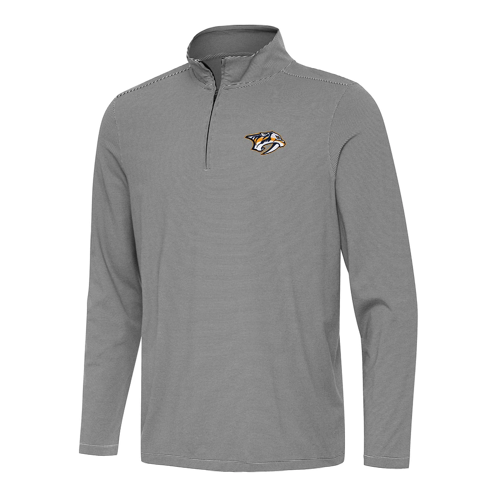 Men's Antigua Black Nashville Predators Twine Quarter-Zip Top