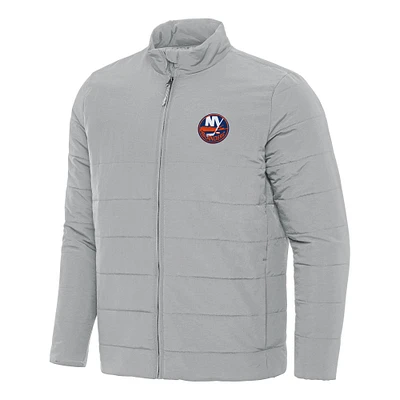 Men's Antigua Gray New York Islanders Swelter Full-Zip Puffer Jacket
