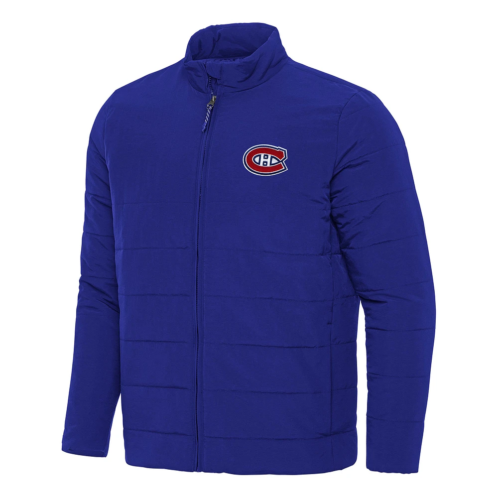 Men's Antigua Royal Montreal Canadiens Swelter Full-Zip Puffer Jacket