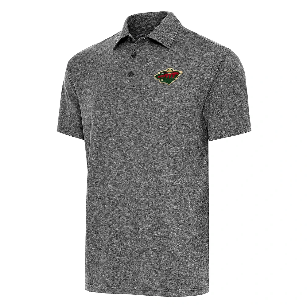 Men's Antigua Heather Black Minnesota Wild Big & Tall Par 3 Polo