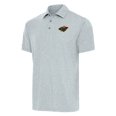 Men's Antigua Heather Gray Minnesota Wild Big & Tall Par 3 Polo