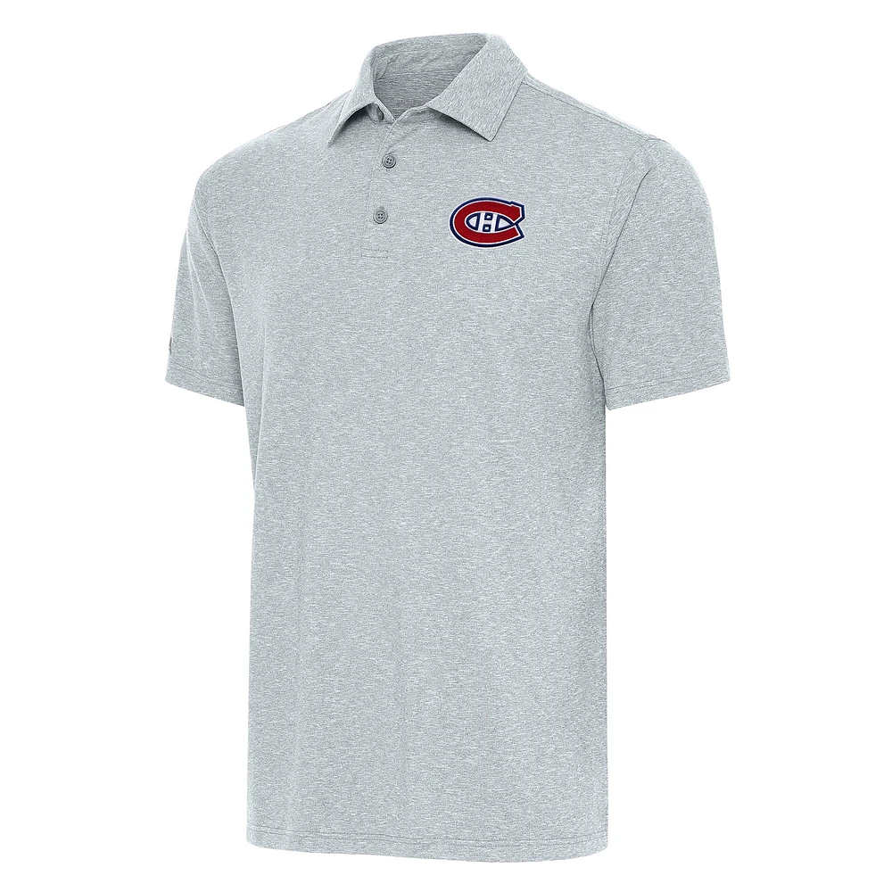 Men's Antigua Heather Gray Montreal Canadiens Big & Tall Par 3 Polo