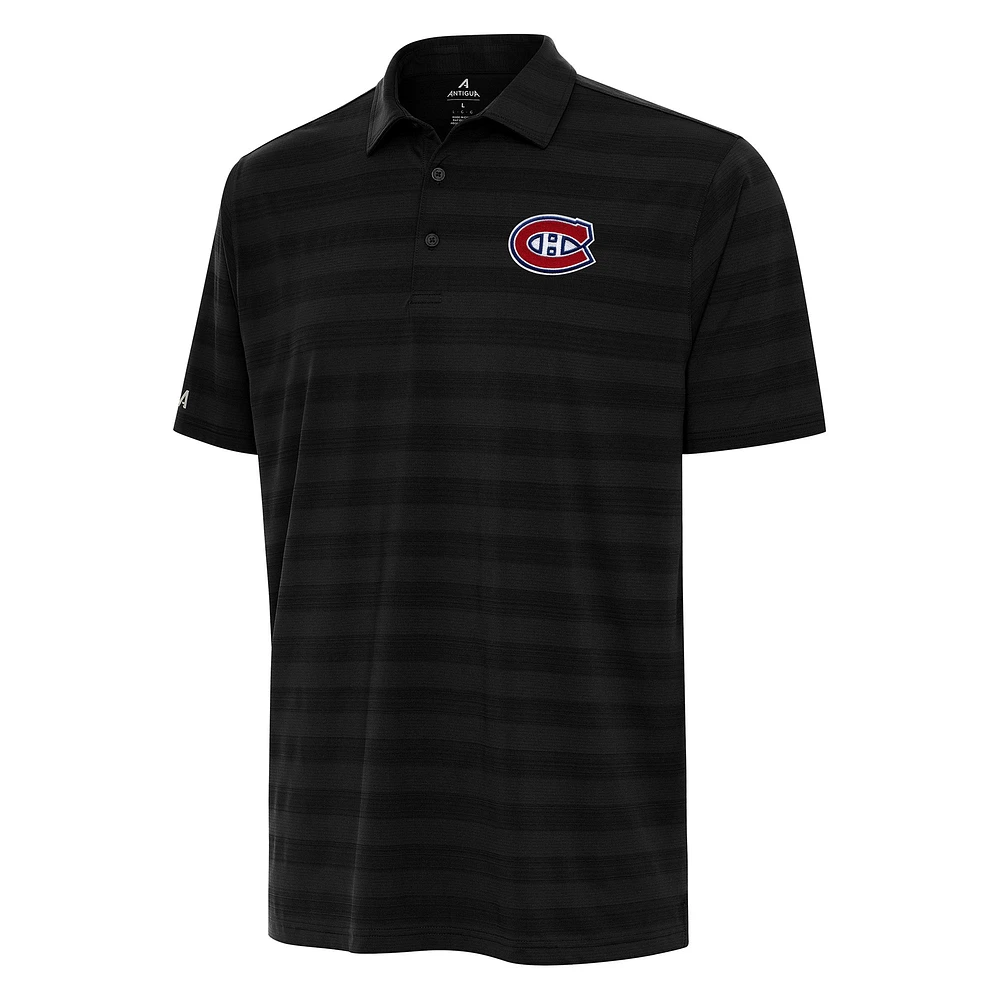 Men's Antigua Black Montreal Canadiens Big & Tall Tunnel Polo
