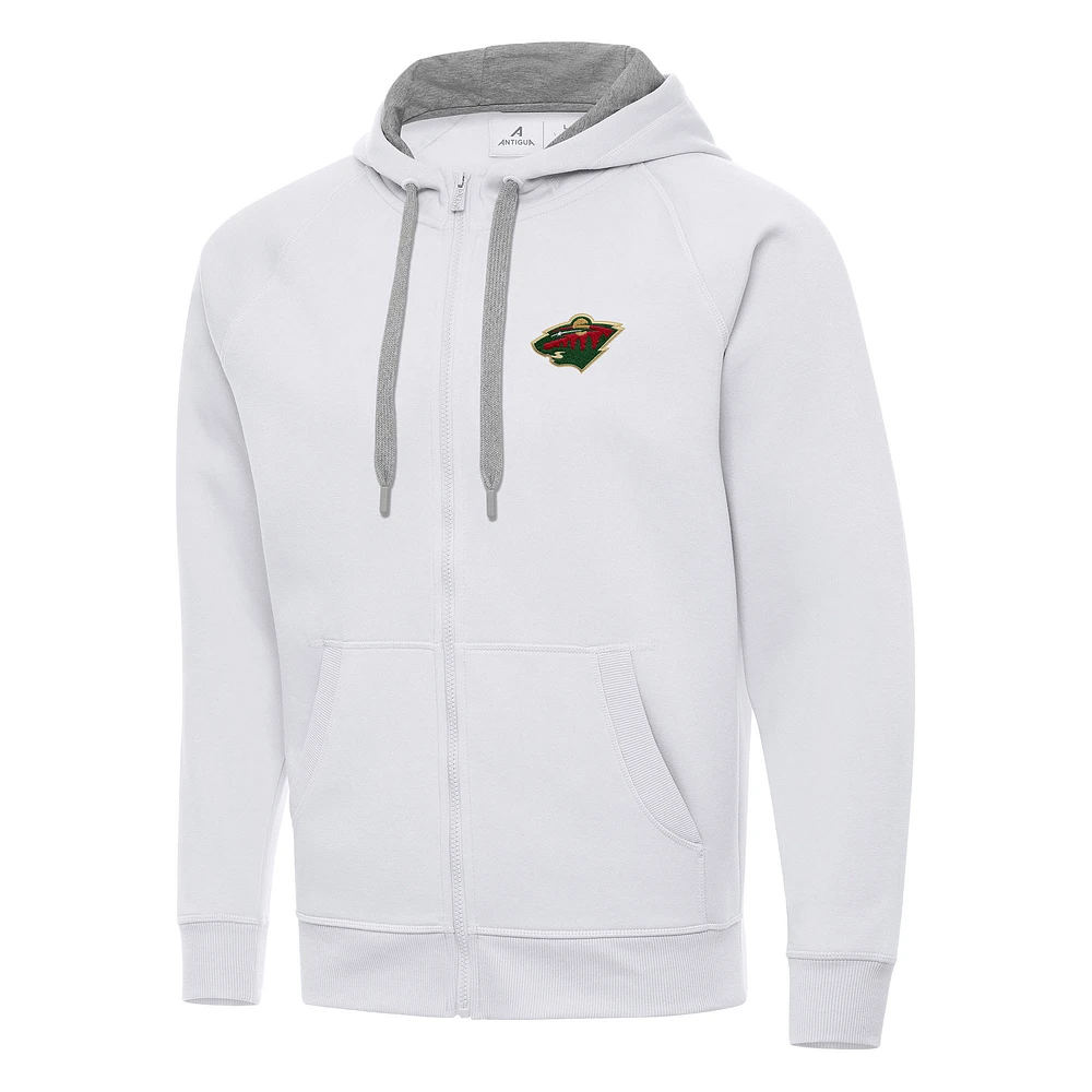 Men's Antigua White Minnesota Wild Big & Tall Victory Full-Zip Hoodie