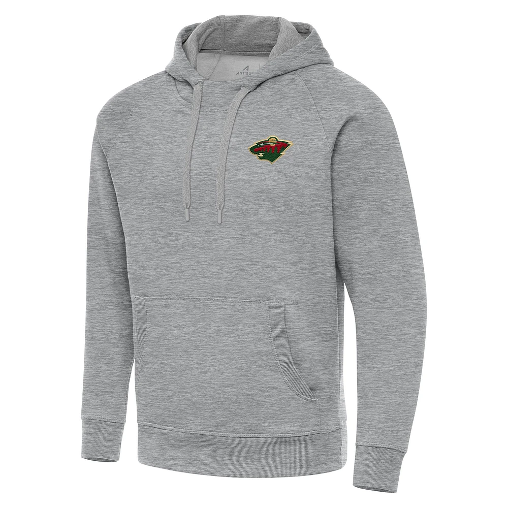Men's Antigua Heather Gray Minnesota Wild Big & Tall Victory Pullover Hoodie