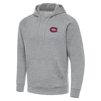 Men's Antigua Heather Gray Montreal Canadiens Big & Tall Victory Pullover Hoodie