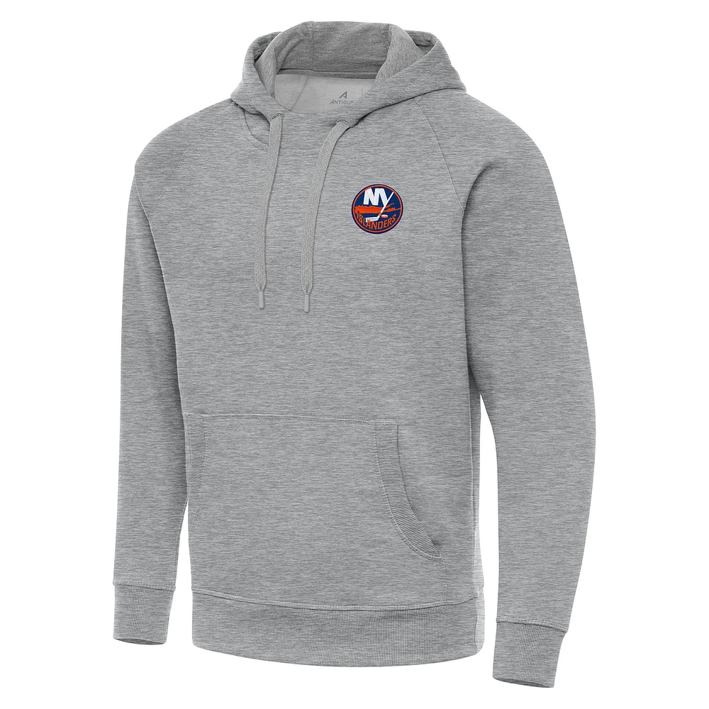 Men's Antigua Heather Gray New York Islanders Big & Tall Victory Pullover Hoodie