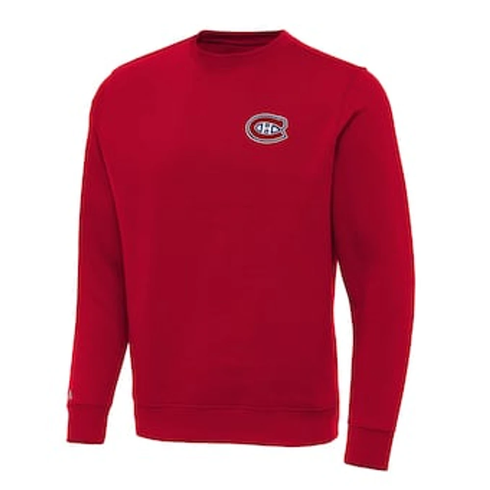 Men's Antigua Red Montreal Canadiens Big & Tall Victory Crewneck Pullover Sweatshirt