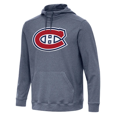 Men's Antigua Heather Navy Montreal Canadiens Cloud Pullover Hoodie
