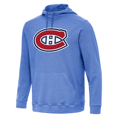 Men's Antigua Heather Royal Montreal Canadiens Cloud Pullover Hoodie