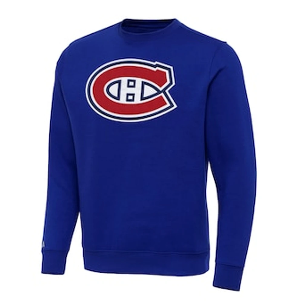 Men's Antigua Royal Montreal Canadiens Big & Tall Victory Crewneck Pullover Sweatshirt