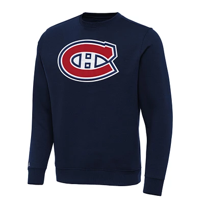 Men's Antigua Navy Montreal Canadiens Big & Tall Victory Crewneck Pullover Sweatshirt