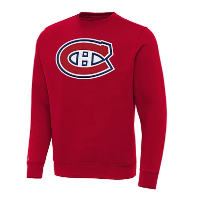 Men's Antigua Red Montreal Canadiens Big & Tall Victory Crewneck Pullover Sweatshirt