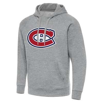 Men's Antigua Heather Gray Montreal Canadiens Big & Tall Victory Pullover Hoodie