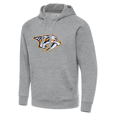 Men's Antigua Heather Gray Nashville Predators Big & Tall Victory Pullover Hoodie