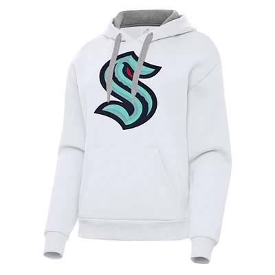 Women's Antigua White Seattle Kraken Victory Pullover Hoodie