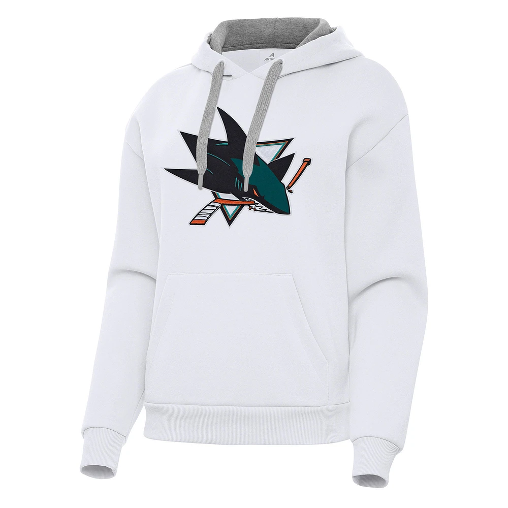 Women's Antigua San Jose Sharks Victory Pullover Hoodie
