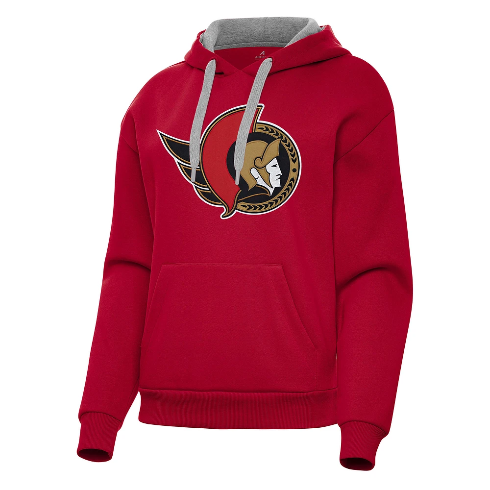 Women's Antigua Red Ottawa Senators Victory Pullover Hoodie