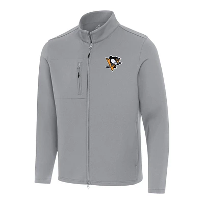 Men's Antigua Pittsburgh Penguins Objection Double-Peached Full-Zip Jacket