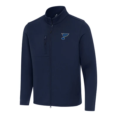 Men's Antigua Navy St. Louis Blues Objection Double-Peached Full-Zip Jacket