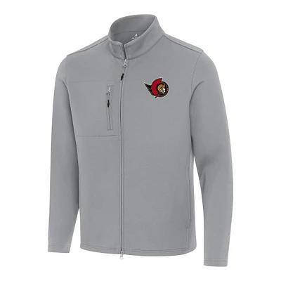 Men's Antigua Ottawa Senators Objection Double-Peached Full-Zip Jacket