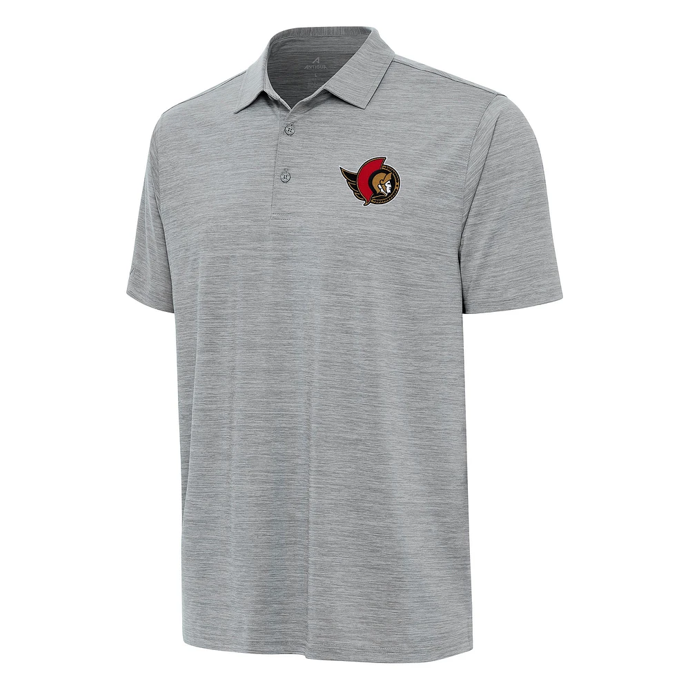 Men's Antigua Heather Gray Ottawa Senators Layout Polo