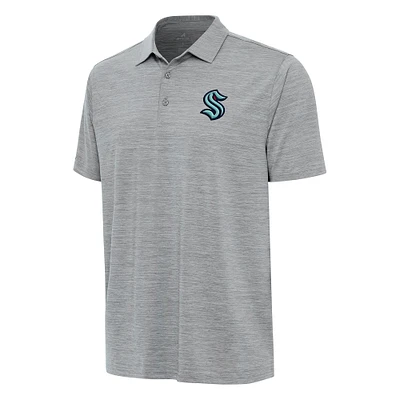 Men's Antigua Heather Gray Seattle Kraken Layout Polo