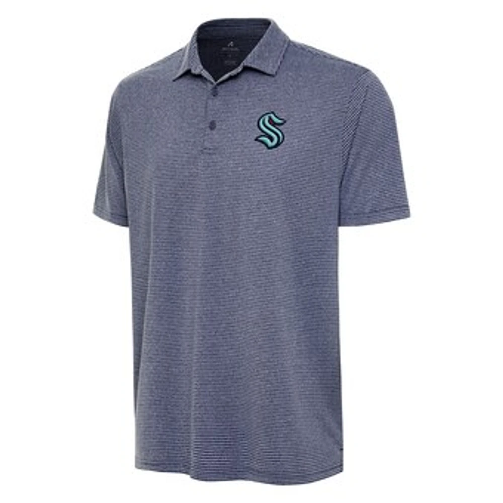 Men's Antigua Heather Navy Seattle Kraken Scheme Polo