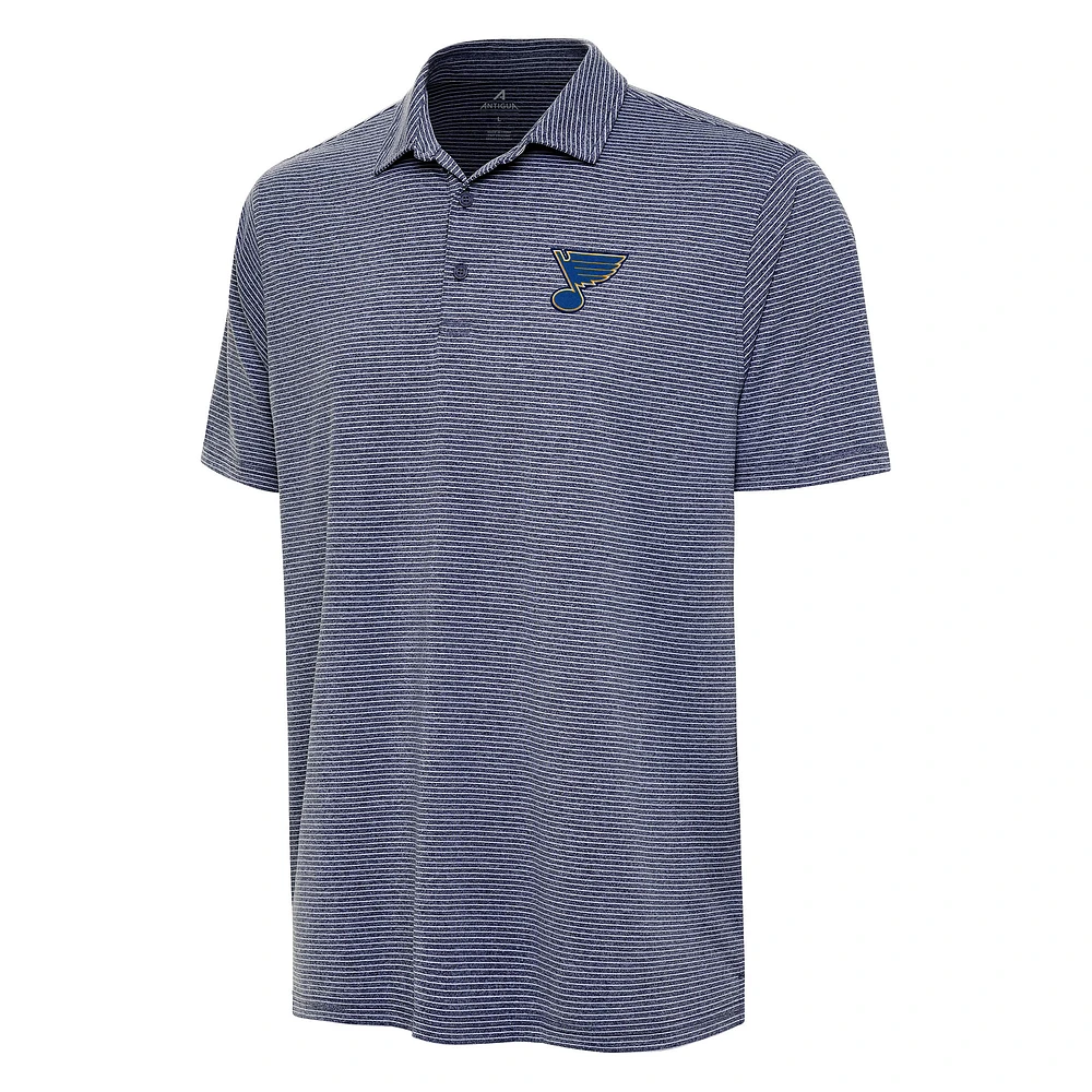 Men's Antigua Heather Navy St. Louis Blues Scheme Polo