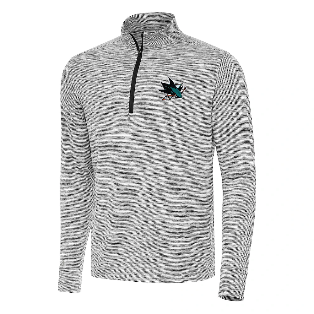 Men's Antigua Black San Jose Sharks Cause Quarter-Zip Top