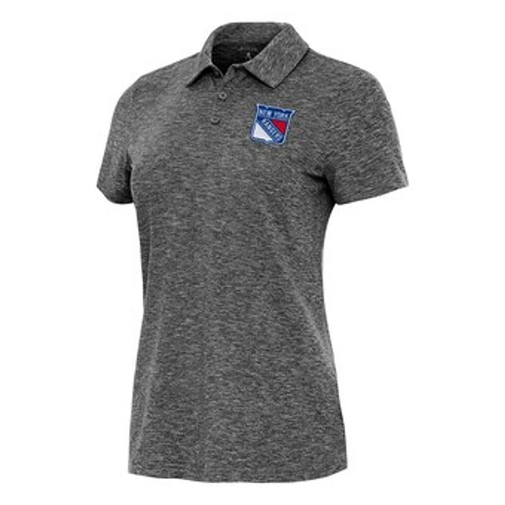 Women's Antigua Heather Black New York Rangers Matter Polo