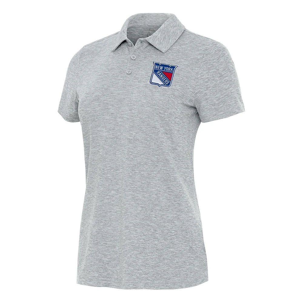 Women's Antigua Heather New York Rangers Matter Polo