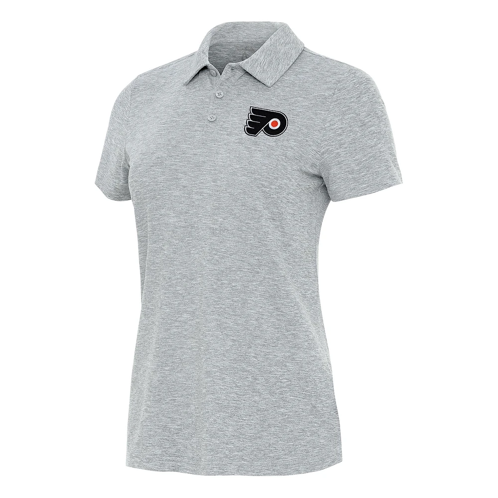 Women's Antigua Heather Gray Philadelphia Flyers Matter Polo