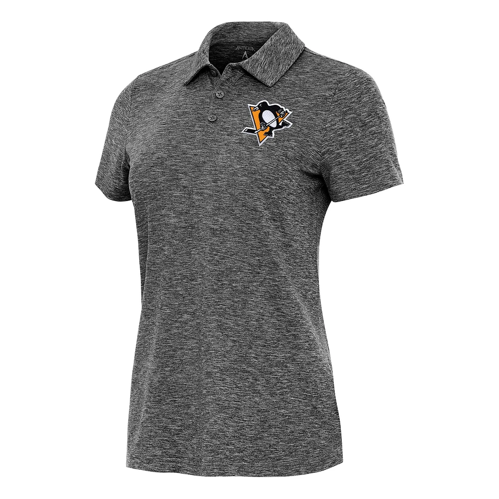 Women's Antigua Heather Pittsburgh Penguins Matter Polo
