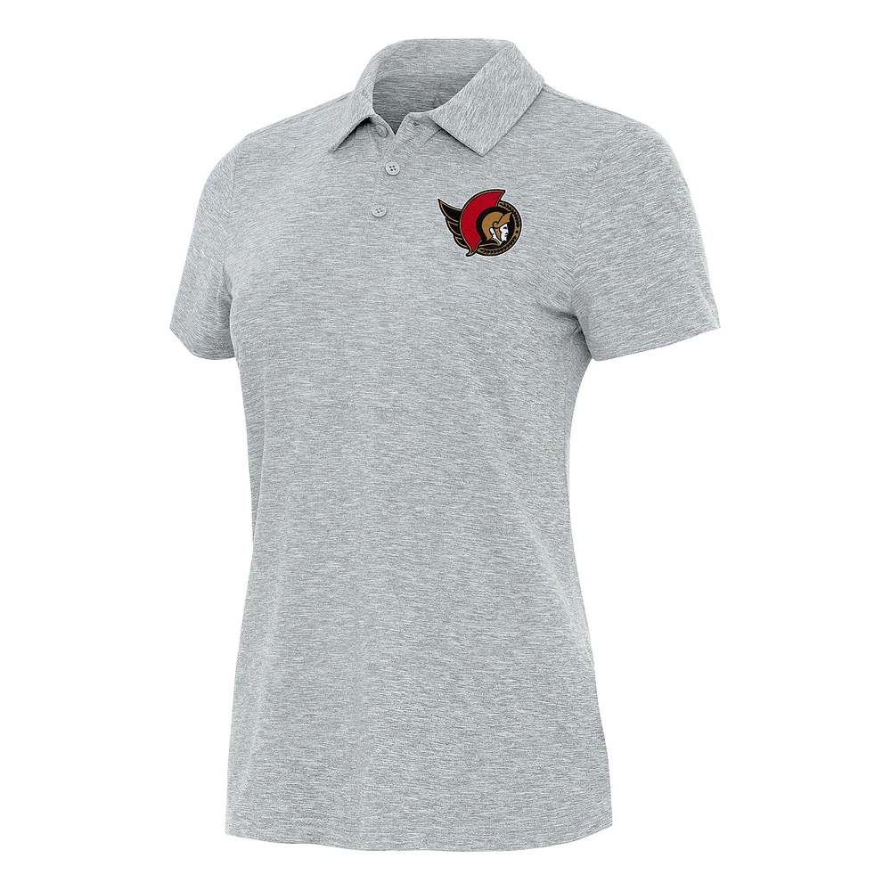 Women's Antigua Heather Gray Ottawa Senators Matter Polo