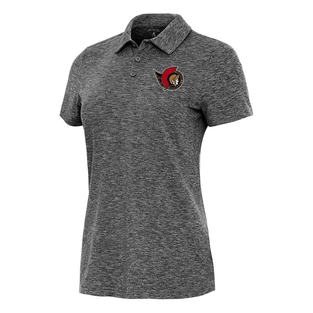 Women's Antigua Heather Black Ottawa Senators Matter Polo