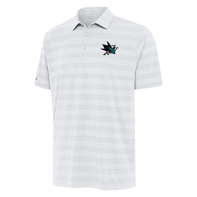 Men's Antigua White San Jose Sharks Tunnel Polo