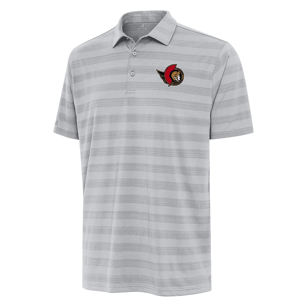 Men's Antigua Gray Ottawa Senators Tunnel Polo