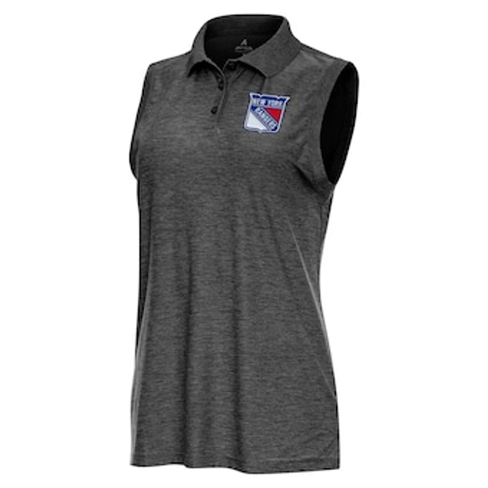 Women's Antigua Heather New York Rangers Recap Sleeveless Polo