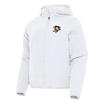 Women's Antigua White Pittsburgh Penguins Universe Full-Zip Puffer Jacket